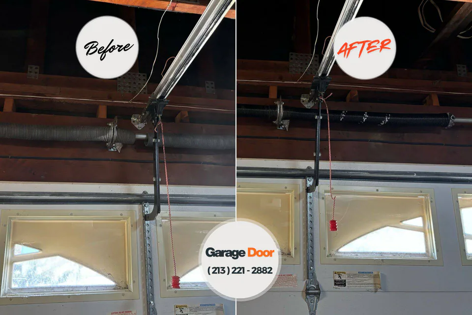 Before and after: garage door repair Rainsville, AL
